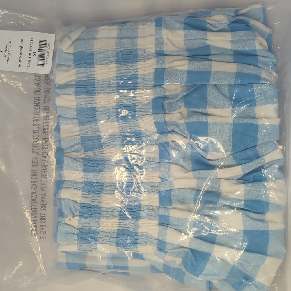 Kate Quinn Blue and White Checkered Skirt
